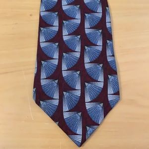 HENRY GRETHEL 100%SILK TIE BURGUNDY/SILVERGRAY